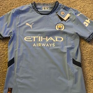 Puma Mens Light Blue Soccer Jersey